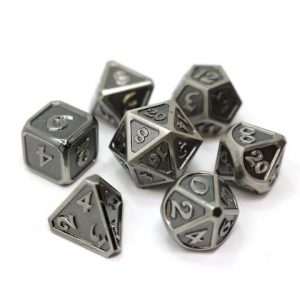 Die Hard Dice 7 Die Set Mythica Battleworn Silver