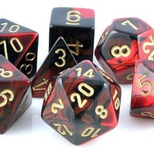 Chessex 7 Die Set Gemini Black-Red/gold