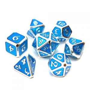 Die Hard Dice 7 Die Set Mythica Platinum Aquamarine