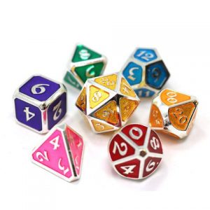 Die Hard Dice 7 Die Set Mythica Platinum Rainbow