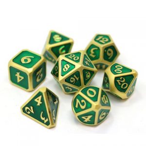 Die Hard Dice 7 Die Set Mythica Satin Gold Emerald
