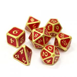 Die Hard Dice 7 Die Set Mythica Satin Gold Ruby