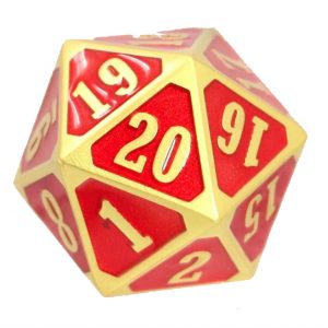 Die Hard Dice D20 MTG Roll Down Brilliant Gold Ruby