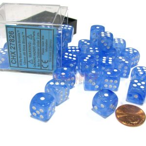 Chessex 12mm D6 Borealis Sky Blue/White