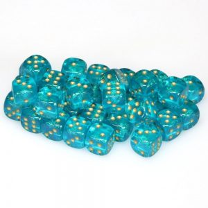 Chessex 12mm D6 Borealis Teal/Gold