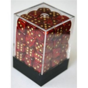 Chessex 12mm D6 Scarab Scarlet/gold