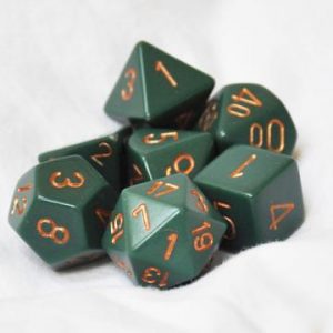 Chessex 7 Die Set Opaque Dusty Green/copper
