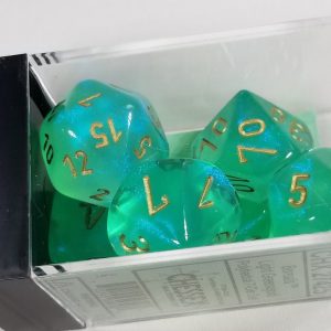 Chessex 7 Die Set Borealis Light Green/gold
