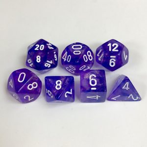 Chessex 7 Die Set Borealis Purple/white