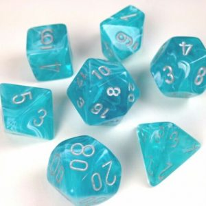 Chessex 7 Die Set Cirrus Aqua/silver