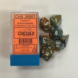 Chessex 7 Die Set Festive Autumn/White