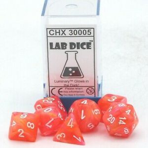 Chessex 7 Die Set Festive Dahlia/White