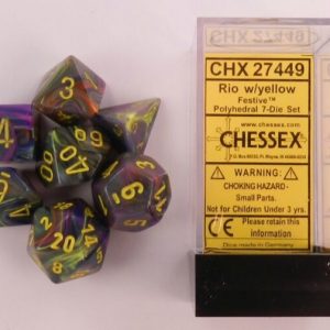 Chessex 7 Die Set Festive Rio/yellow