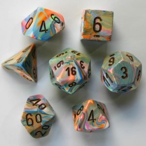 Chessex 7 Die Set Festive Vibrant/Brown