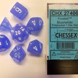 Chessex 7 Die Set Frosted Blue/white
