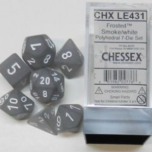 Chessex 7 Die Set Frosted Smoke/white