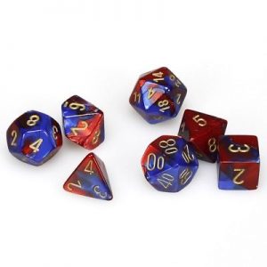 Chessex 7 Die Set Gemini Blue-Red/gold