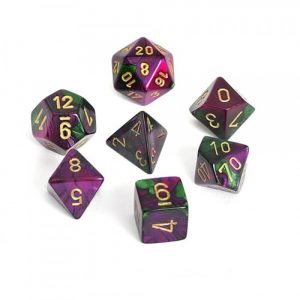 Chessex 7 Die Set Gemini Green-Purple/gold
