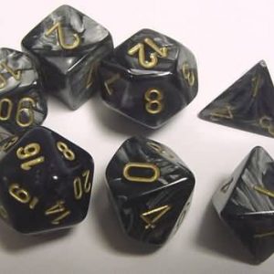 Chessex 7 Die Set Lustrous Black/gold