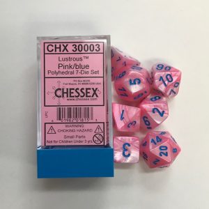Chessex 7 Die Set Lustrous Pink/Blue