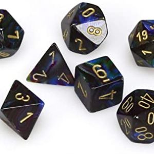 Chessex 7 Die Set Lustrous Shadow/gold