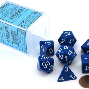 Chessex 7 Die Set Opaque Blue/White