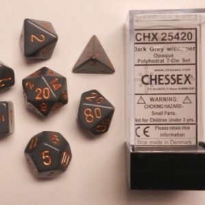 Chessex 7 Die Set Opaque Dark Grey/copper