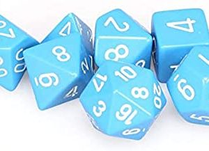 Chessex 7 Die Set Opaque Light Blue/white
