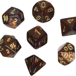 Chessex 7 Die Set Scarab Blue Blood/gold