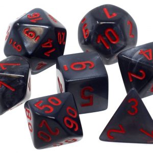 Chessex 7 Die Set Velvet Black/red