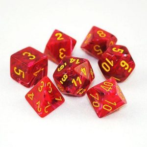 Chessex 7 Die Set Vortex Red/yellow