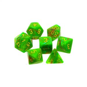 Chessex 7 Die Set Vortex Slime/yellow