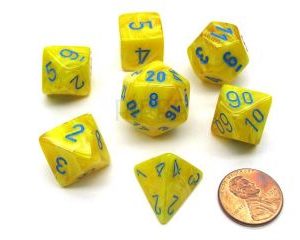 Chessex 7 Die Set Vortex Yellow/blue
