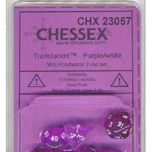 Chessex 7 Die Set Translucent Mini Purple/white