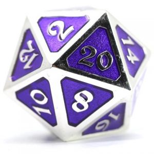 Die Hard Dice D20 Dire Mythica Platinum Amethyst