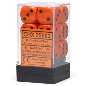 Chessex 16mm D6 Opaque Orange/Black