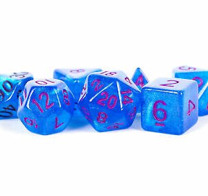 MDG 7-Die Set 16mm Stardust Blue w/ Purple Numbers