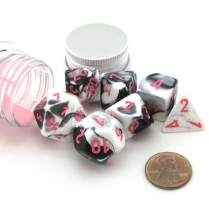 Chessex 7 Die Set Gemini Black-White/Pink
