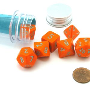 Chessex 7 Die Set Heavy Orange/Turquoise