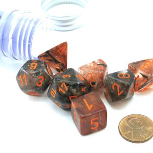 Chessex 7 Die Set Nebula Copper Matrix/Orange