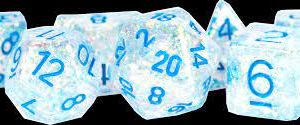 MDG 7-Die Set Flash Clear W/ Light Blue Numbers