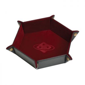 Sirius Dice Hexagon Folding Dice Tray Burgundy With Brass Buttons