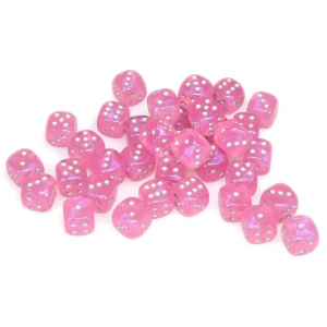 Chessex 12mm D6 Borealis Pink/Silver