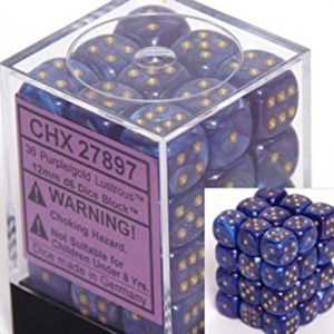 Chessex 12mm D6 Lustrous Purple/Gold