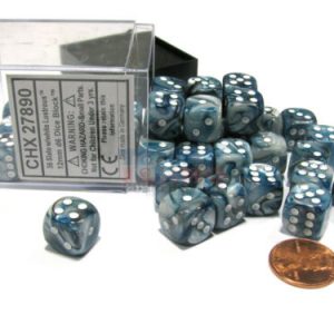 Chessex 12mm D6 Lustrous Slate/White