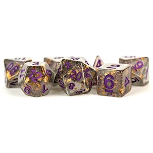 MDG 7-Die Set Gray with Gold Foil / Purple Numbers