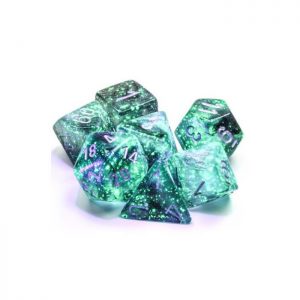 Chessex 7 Die Set Borealis Luminary Light Smoke/silver