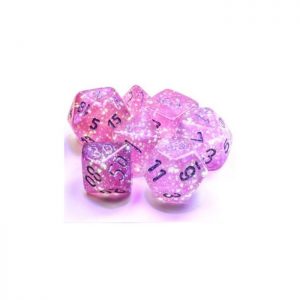 Chessex 7 Die Set Borealis Luminary Pink/silver