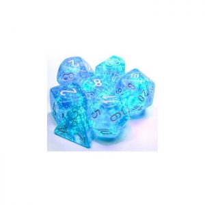 Chessex 7 Die Set Borealis Luminary Sky Blue/white