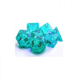 Chessex 7 Die Set Borealis Luminary Teal/gold